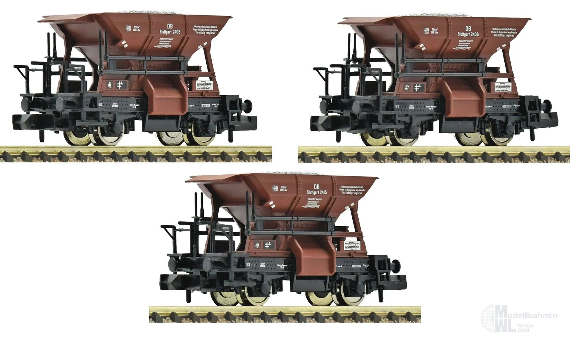 Fleischmann 6660159 - Schotterwagen Set DB Ep.III 3.tlg. N 1:160