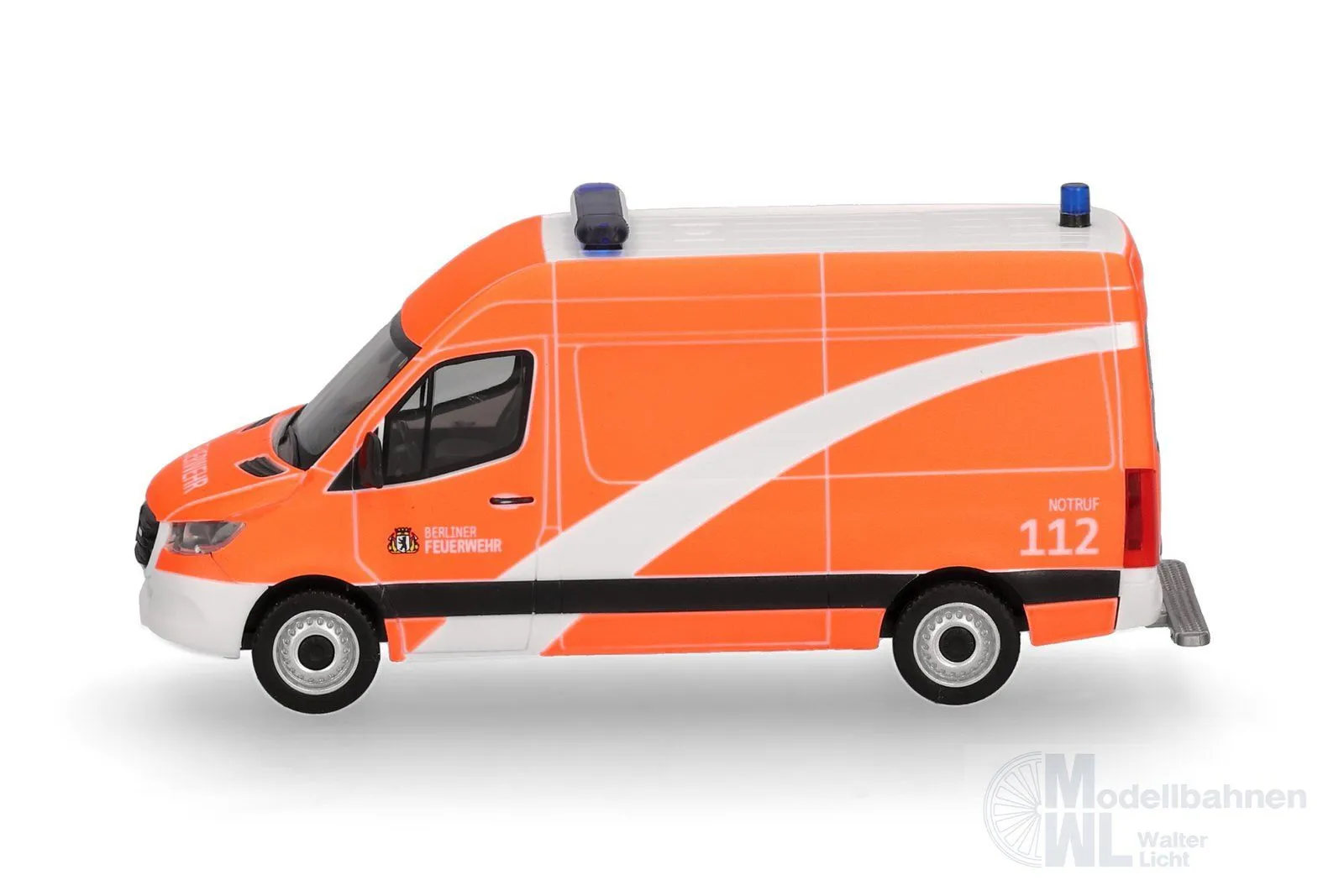 Herpa 099240 - Mercedes-Benz Sprinter 18 Kasten Hochdach NKTW Berliner Feuerwehr H0 1:87