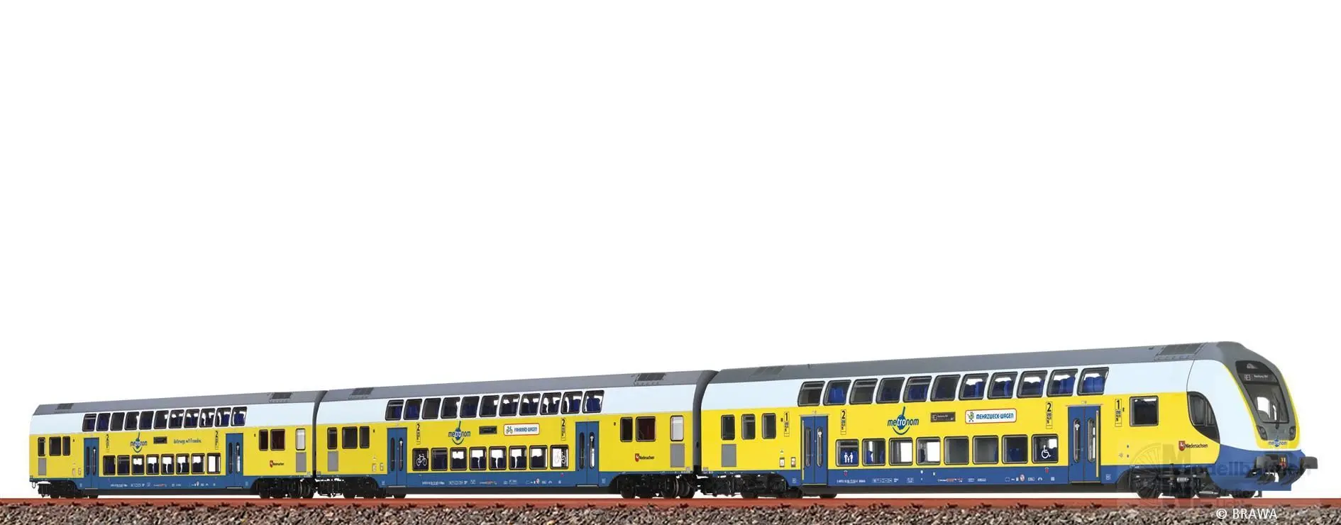 Brawa 44570 - Doppelstock Wagen Set Metronom Ep.VI 3.tlg. H0/GL