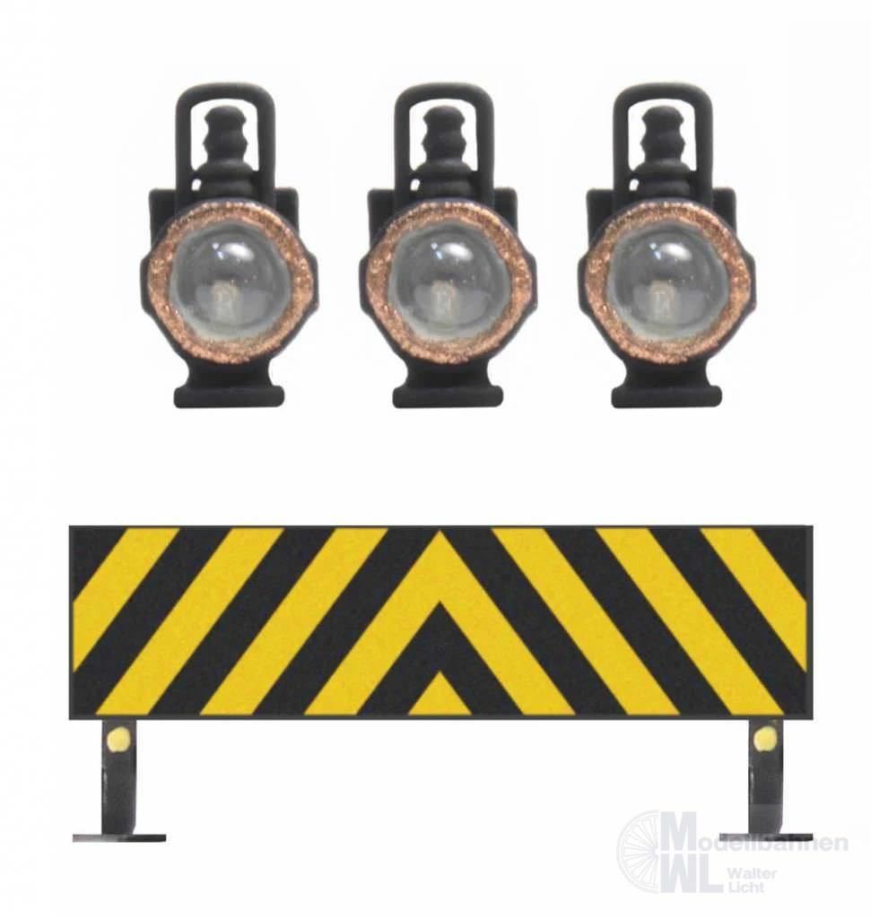 ARTITEC b.v. 28115 - Warntafel + 3 Öllampe für Dg H0 1:87