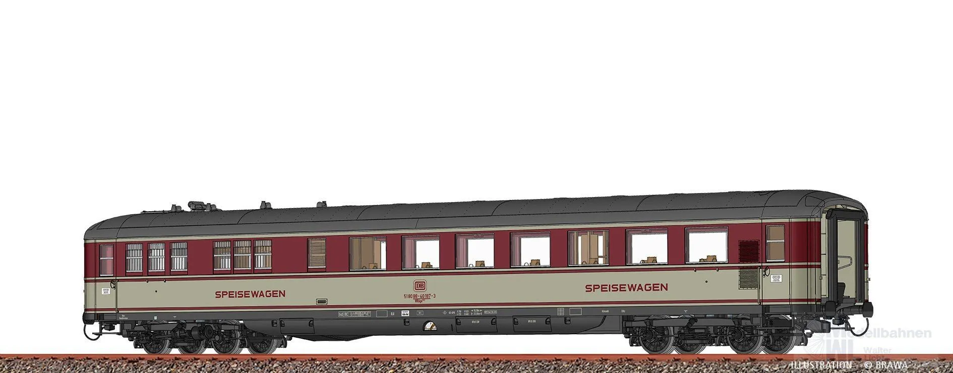 Brawa 51101 - Speisewagen DB Ep.IV WRüge152 H0/WS