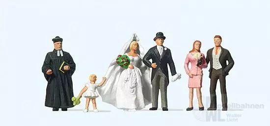 Preiser 10057 - Brautpaar evangelischer Geistlicher H0 1:87