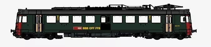 LS Models 17552S - Triebwagen RBe 4/4 SBB Ep.IV grün/rot altes Logo H0/WS Sound