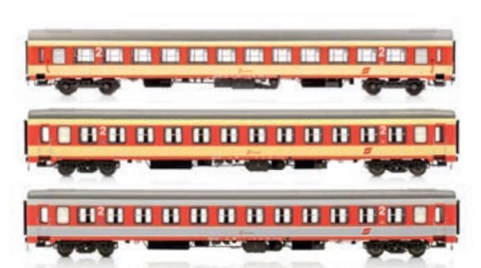 Jägerndorfer Modellbahn 90505 - Personenwagen Set ÖBB Ep.IV 3.tlg. UIC-X Vorserie H0/GL