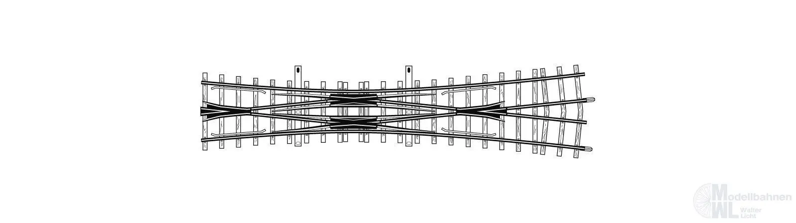 Bemo 4216000 - Doppelkreuzungsweiche 12° 182 mm gekürzt H0m