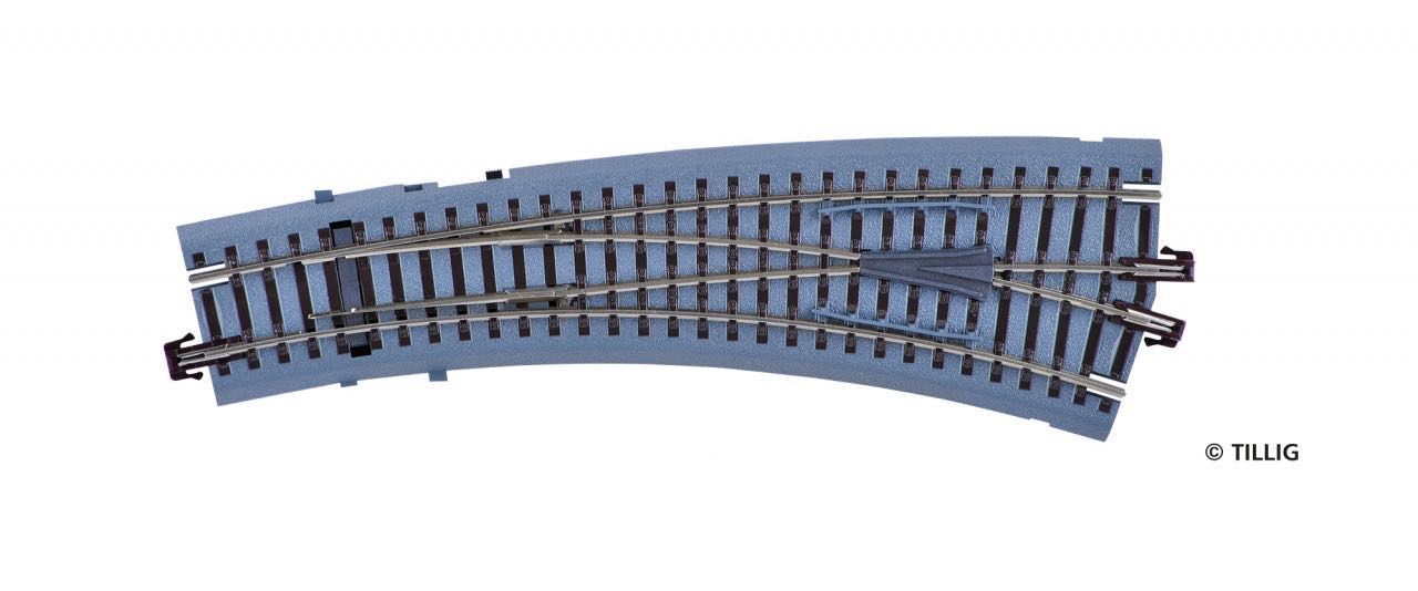 Tillig 83863 - Bettungsgleis-Innenbogenweiche rechts Hand braun TT 1:120