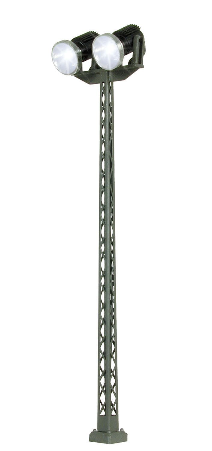 Viessmann 6532 - Flutlichtstrahler LED weiß doppelt auf Mast 78 mm N 1:160