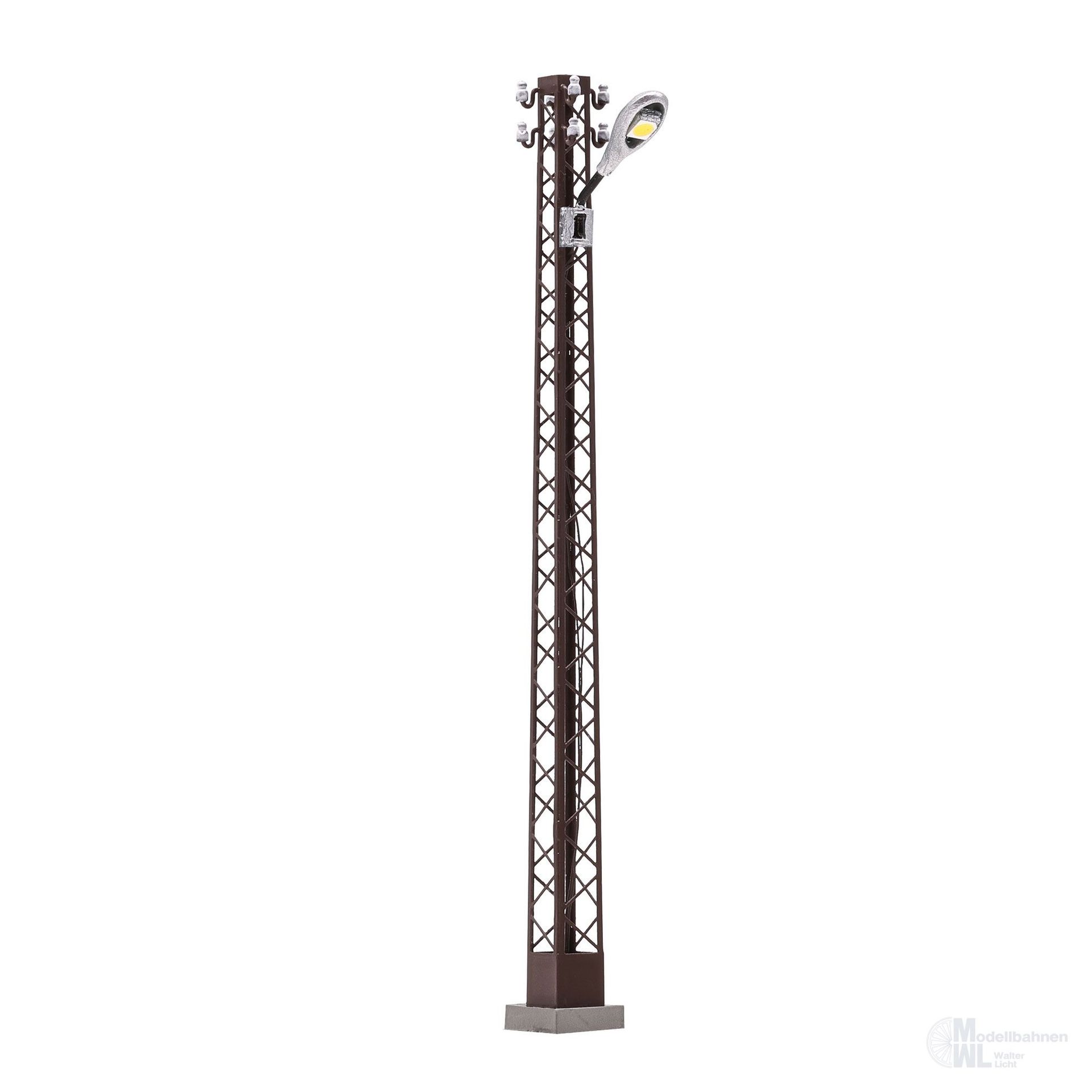 Busch 8743 - Rost Gittermastleuchte weiß oval 78mm TT 1:120