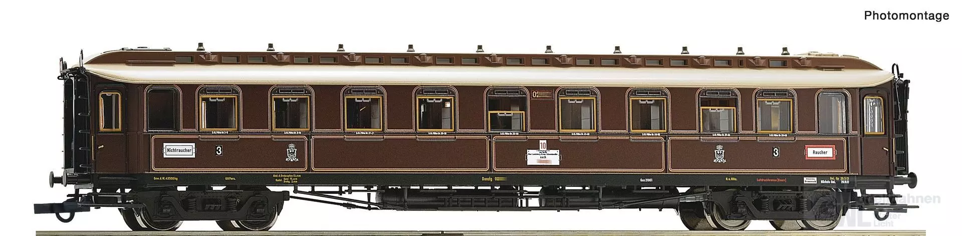 Roco 6200239 - Schnellzugwagen KPEV Ep.I 3.Kl. Mit Zugschlusstafel H0/GL