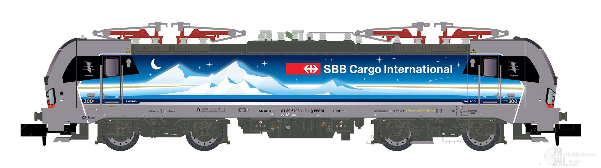 Hobbytrain 30175S - E-Lok BR 193 110 SBB Cargo Ep.VI Goldpiercer N 1:160 Sound