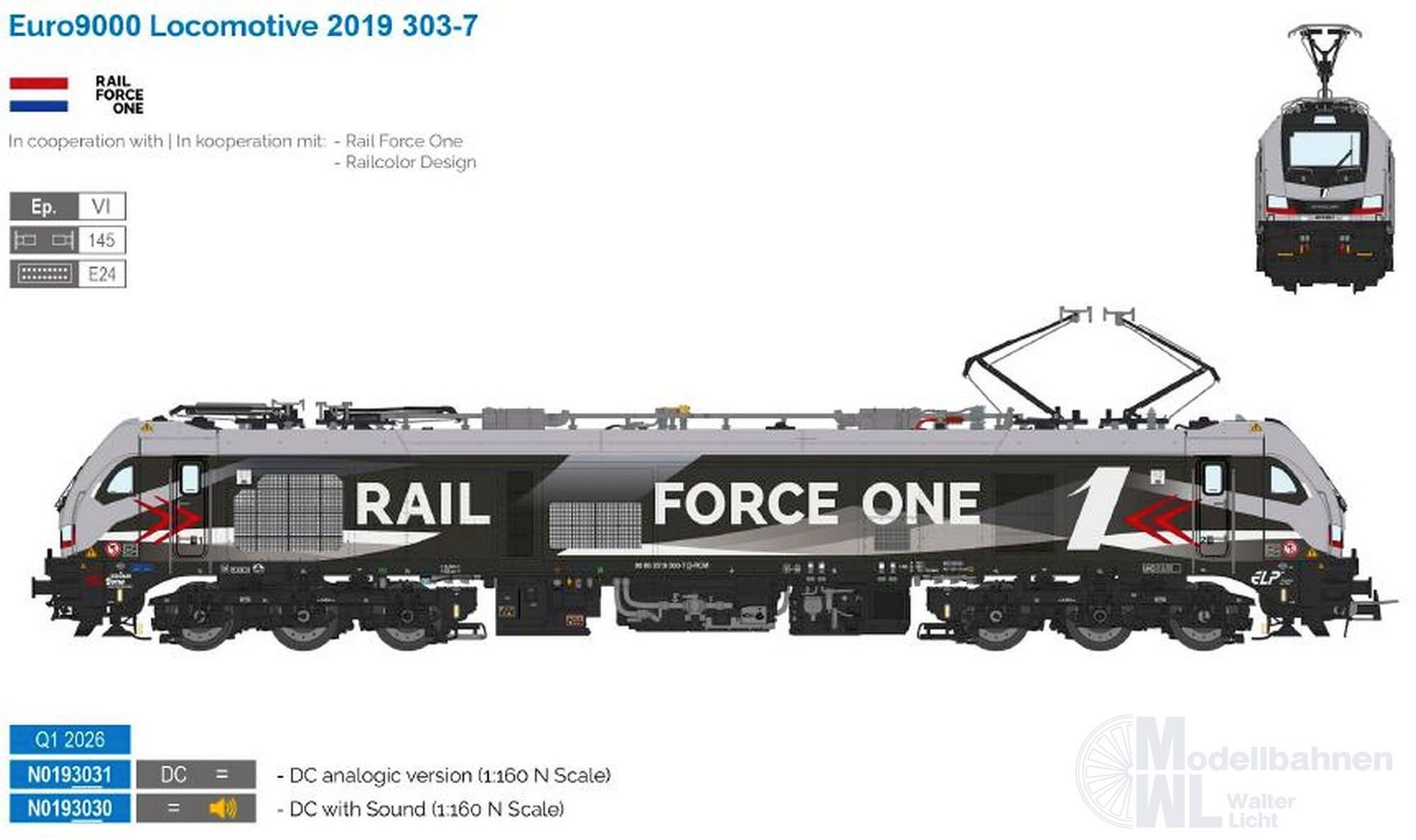 Sudexpress N0193031 - E-Lok BR 2019 / Euro 9000 RFO Ep.VI N 1:160