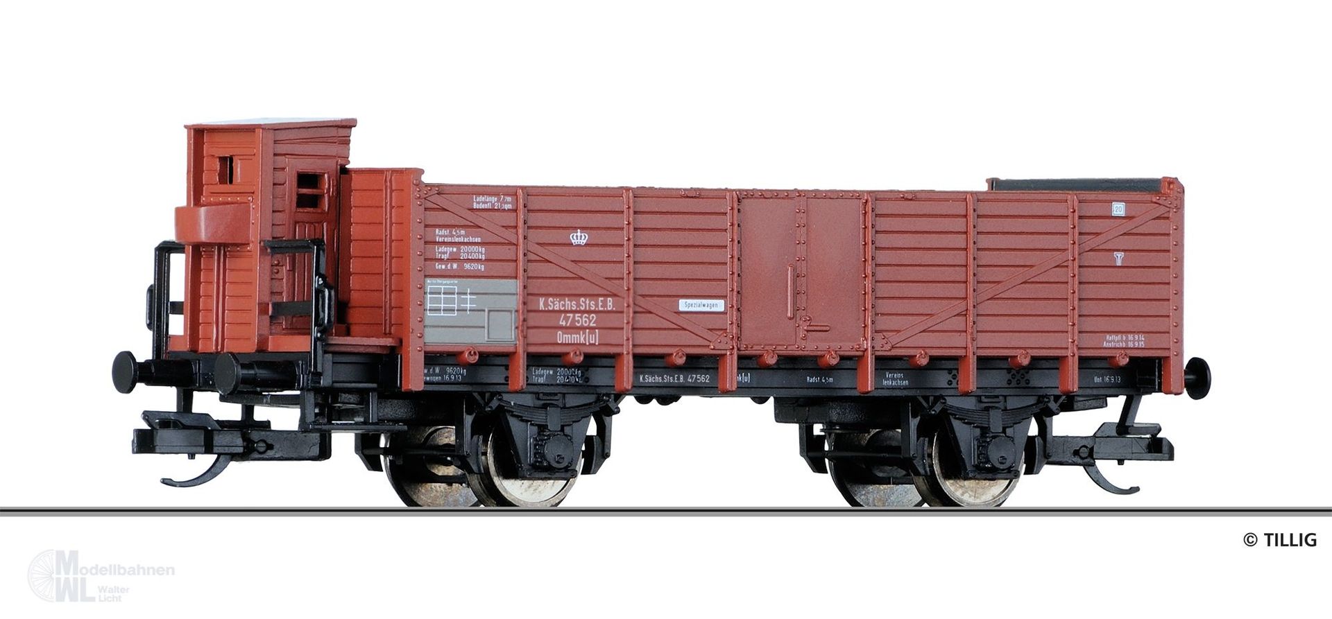 Tillig 14296 - Güterwagen offen K.Sächs.Sts.E.B. Ep.I Ommk(u) TT 1:120