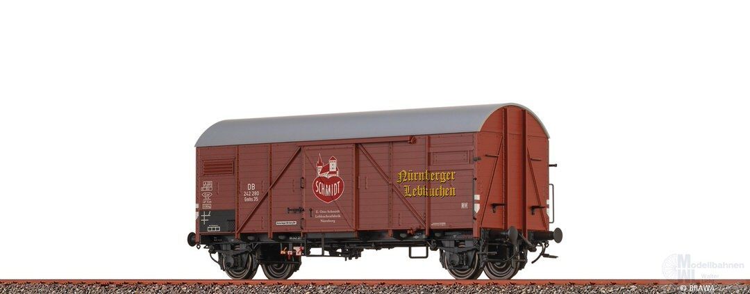 Brawa 51192 - Güterwagen ged. DB Ep.III Gmhs35 Lebkuchen-Schmidt H0/GL