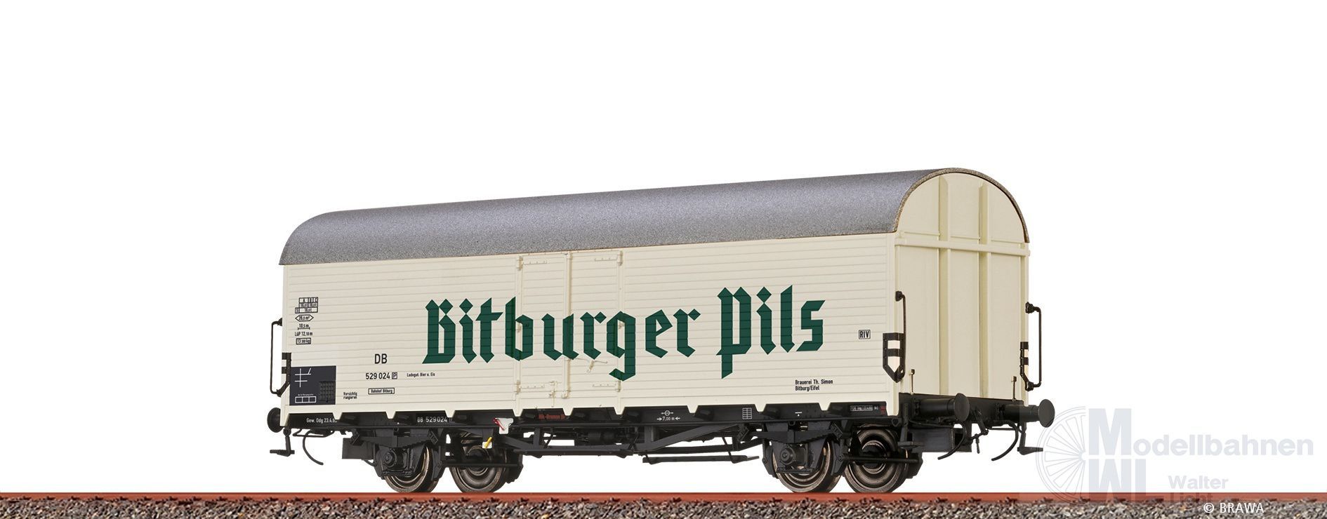Brawa 50984 - Güterwagen ged. DB Ep.III Bitburger  Tnfhs 38 H0/GL