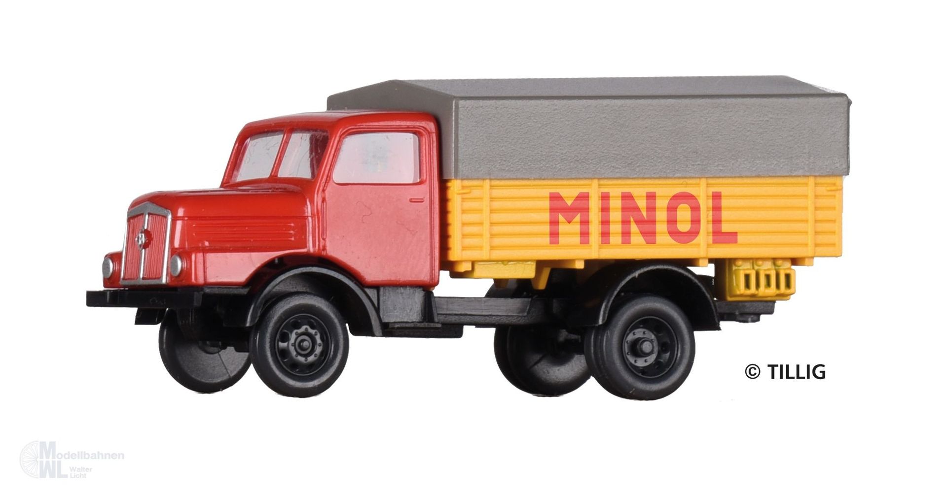 Tillig 19077 - LKW H3A Hochbordpritsche/Plane MINOL TT 1:120