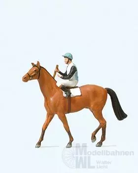 Preiser 29080 - Jockei auf Pferd H0 1:87