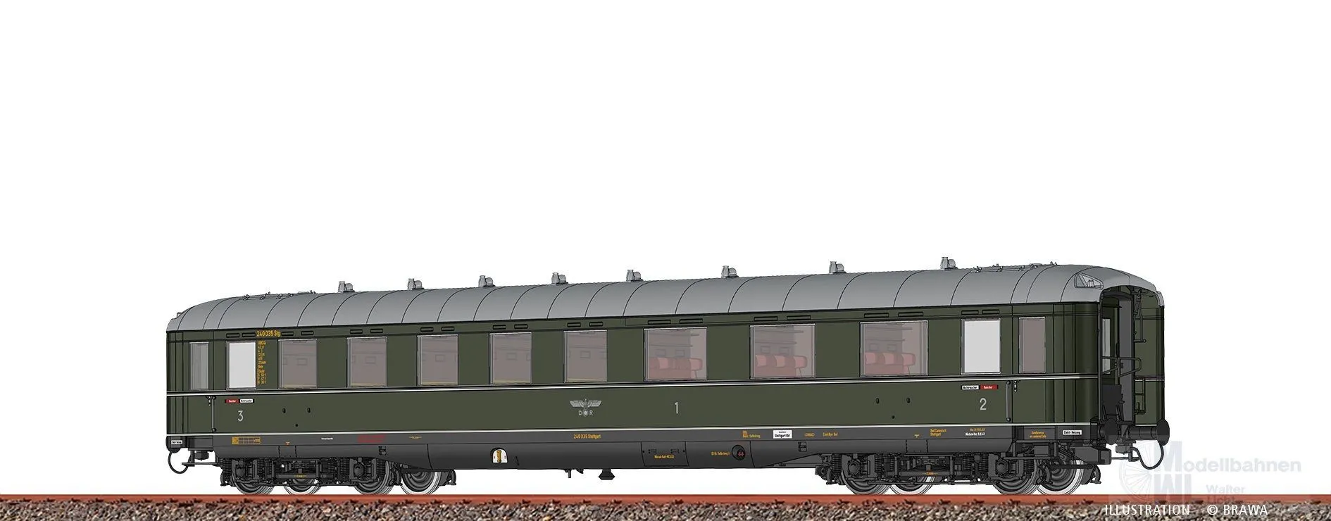 Brawa 51028 - Schürzenwagen DRG Ep.II ABC4i 240 035 Stg H0/GL DIGITAL EXTRA