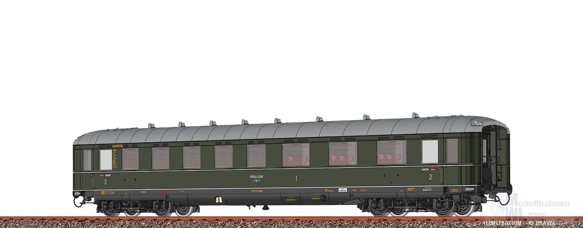 Brawa 51028 - Schürzenwagen DRG Ep.II ABC4i 240 035 Stg H0/GL DIGITAL EXTRA