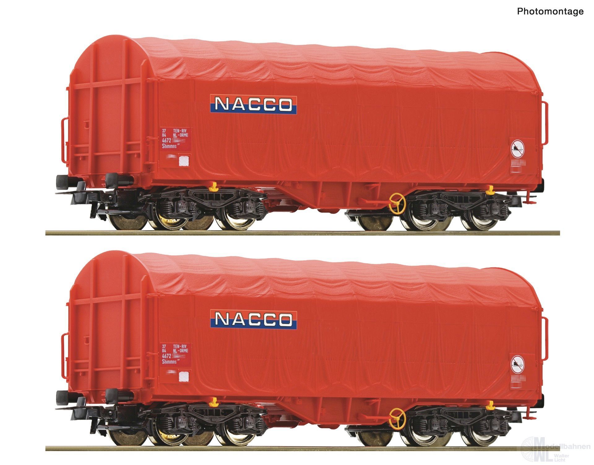 Roco 6600226 - Schiebeplanenwagen Set NACCO Ep.IV 2.tlg. H0/GL