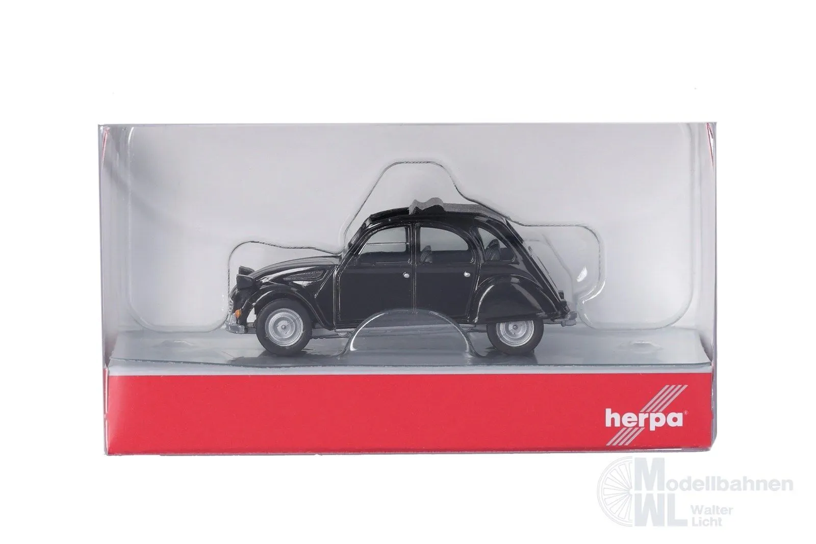 Herpa 027632-007 - Citroën 2 CV mit Queue schwarz H0 1:87