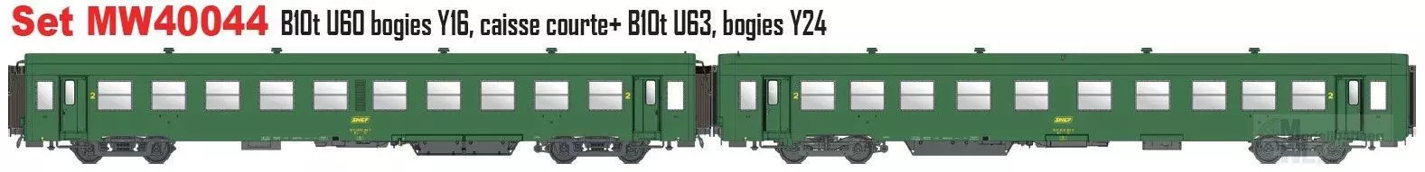 LS Models MW40044 - Personenwagen Set SNCF Ep.IVa USI B10t 2.Kl. H0/GL