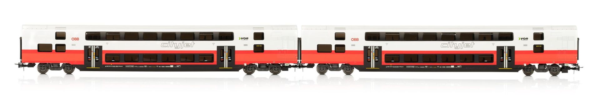 Jägerndorfer Modellbahn 16820 - Doppelstockset Set ÖBB Cityjet Ep.VI Zwischenwagen H0/WS