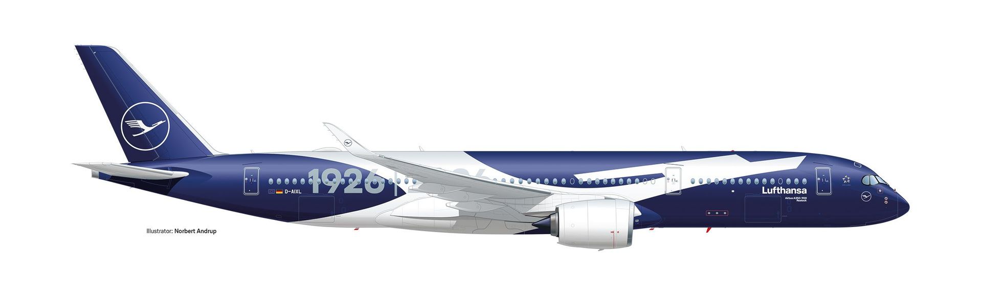 Herpa 573993 - Airbus A350-900 Lufthansa 100 Jahre 1:200