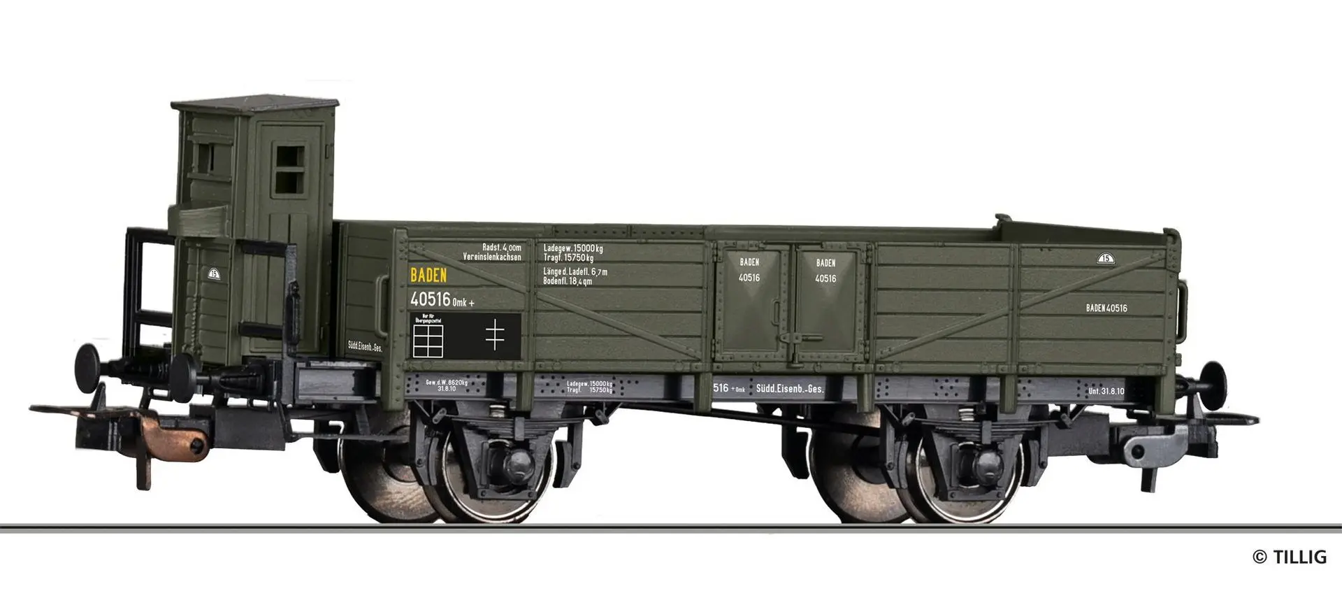 Tillig 77009 - Güterwagen offen Süddeutsche Eisenbahn-Gesellschaft Ep.I H0/GL