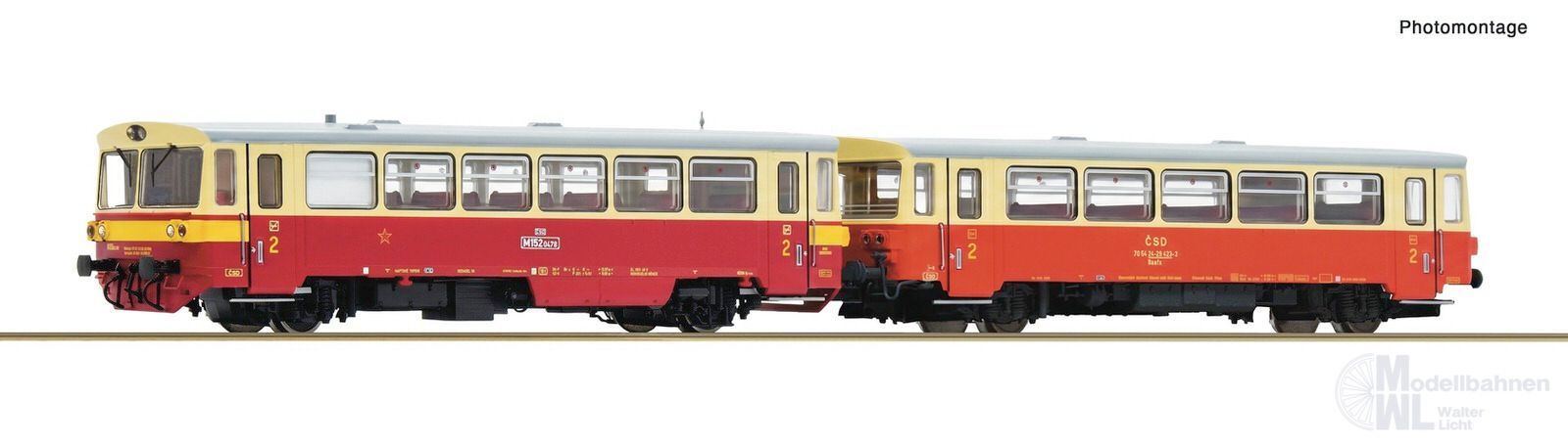 Roco 7780011 - Dieseltriebwagen M152 CSD Ep.IV mit Beiwagen TT 1:120