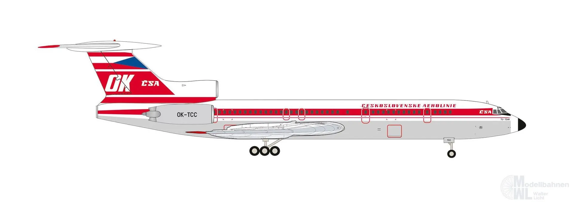 Herpa 574051 - Tupolev TU-154M CSA 1:500