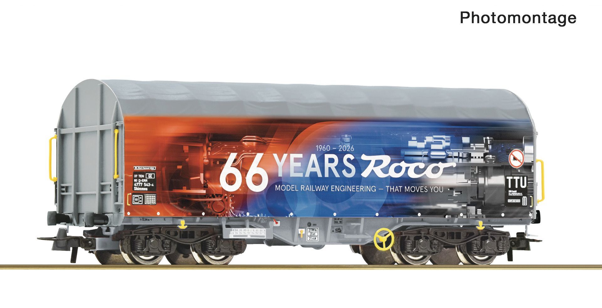 Roco 6600545 - Schiebeplanenwagen 66 Jahre ROCO