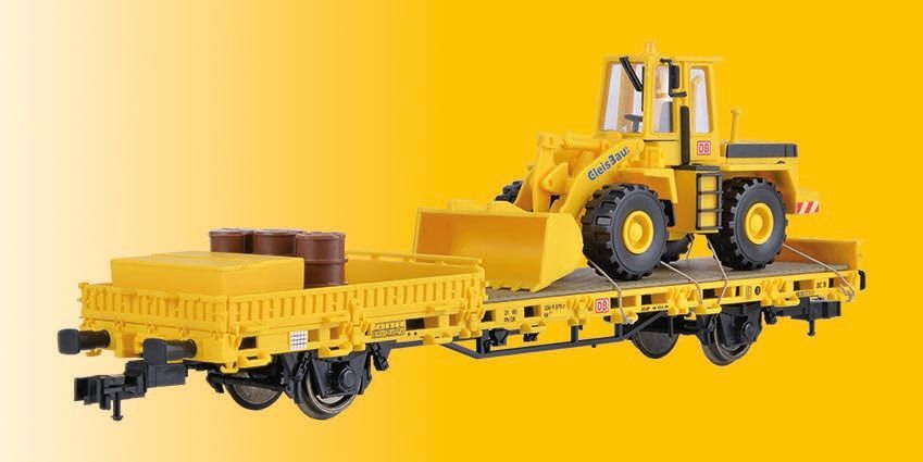 Kibri 26274 - Niederbordwagen mit Radlader GleisBau und Ladegut H0/GL