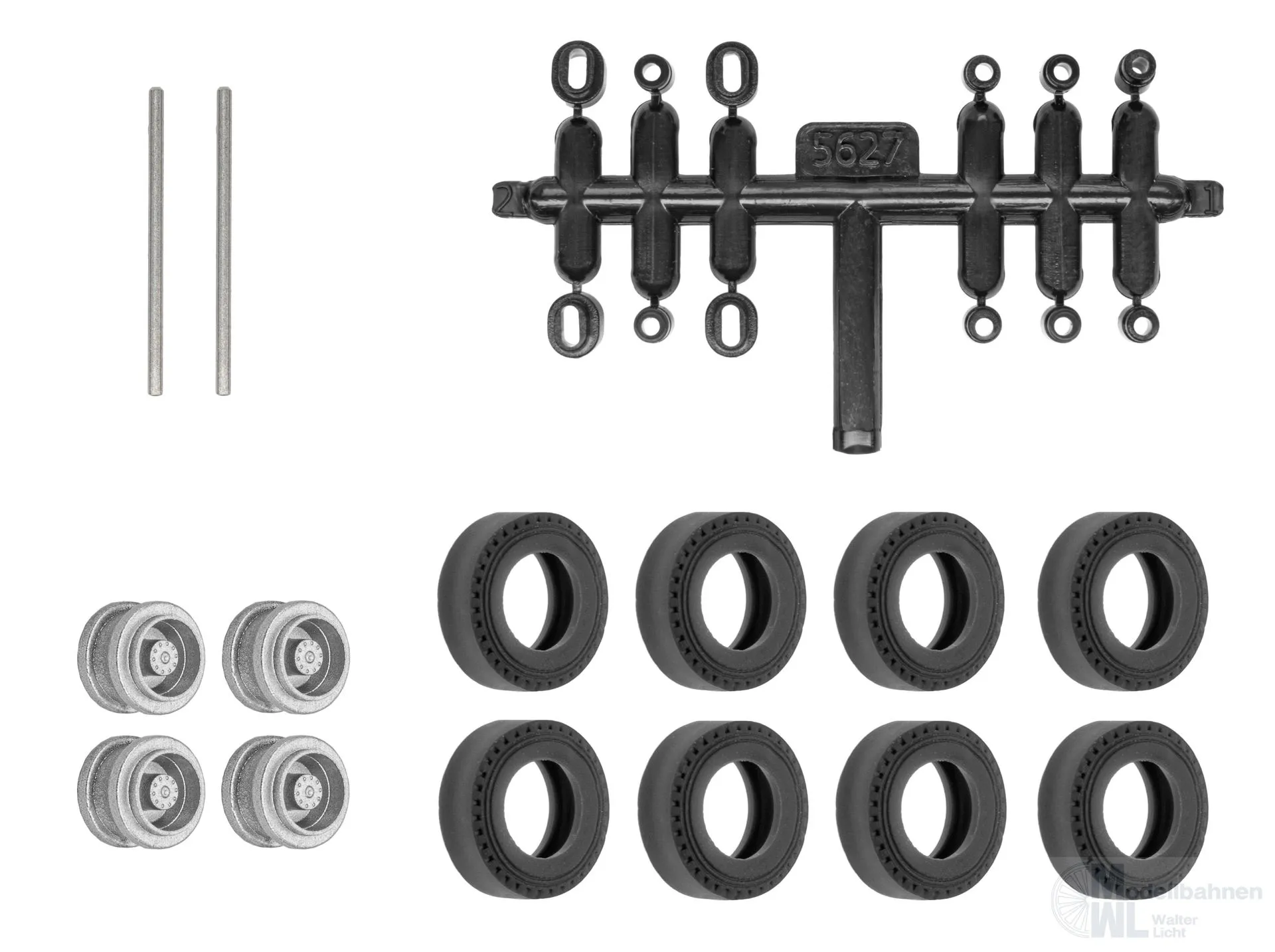 Viessmann 8439 - Nachrüst-Set Gummireifen für kibri Anhänger/Auflieger Zwillingbereifung Ø 10,4mm