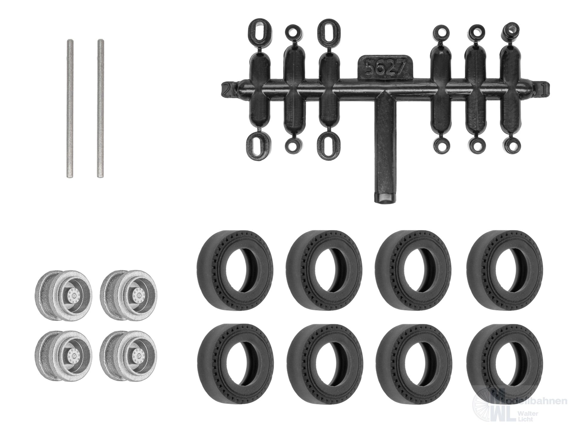 Viessmann 8439 - Nachrüst-Set Gummireifen für kibri Anhänger/Auflieger Zwillingbereifung Ø 10,4mm