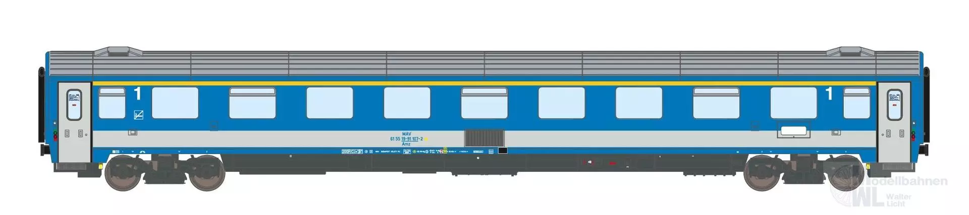 ASM 195506 - Personenwagen MAV Ep.V Amz 19-91 1.Kl. EC25/24  2.Betr.Nr. N 1:160