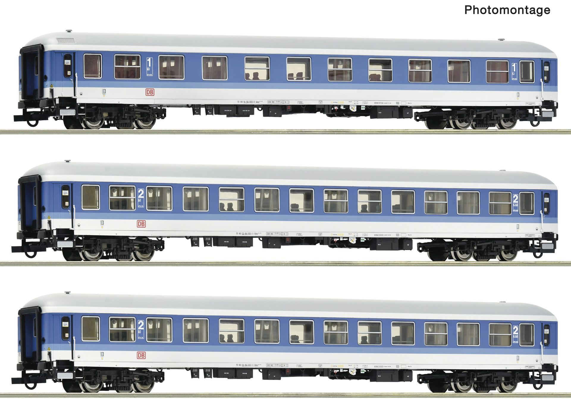 Roco 6200288 - Personenwagen Set DB Ep.V Interregio 3.tlg. Set 1 H0/GL
