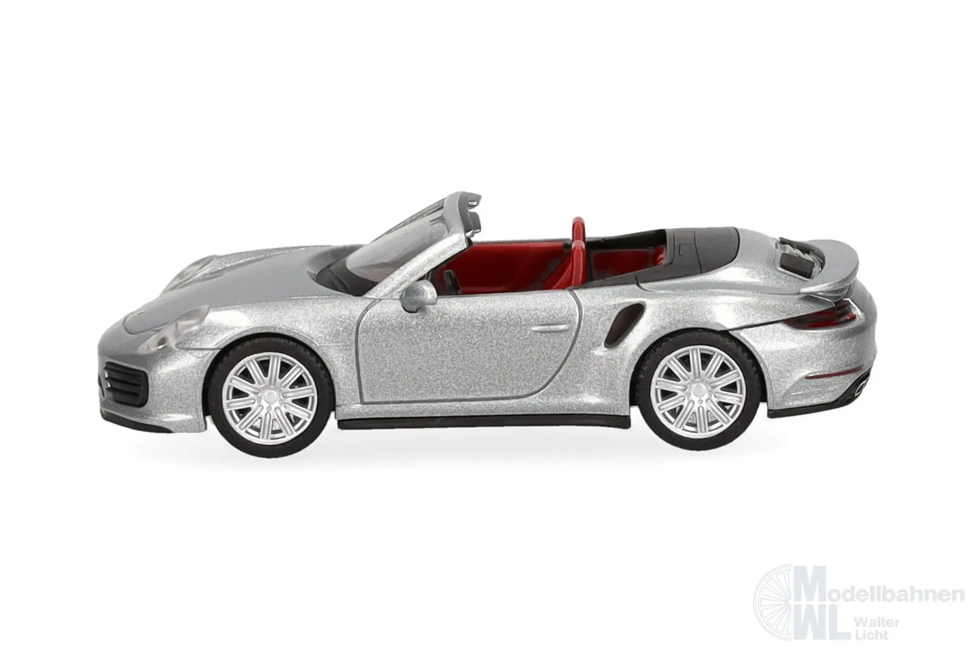 Herpa 038928-003 - Porsche 911 (991) Turbo Cabrio dolomitsilber H0 1:87