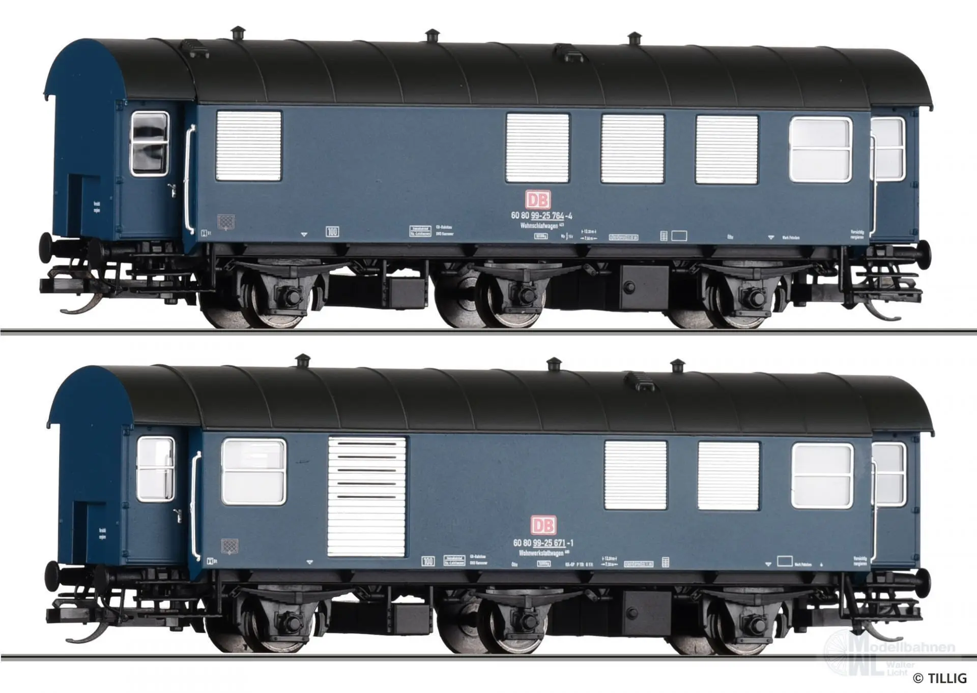 Tillig 01063 - Bahndienstwagen Set DB AG Ep.V 2.tlg. TT 1:120