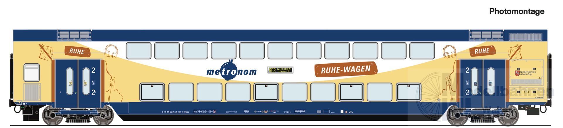 Roco 6220107 - Doppelstockwagen Metronom Ep.VI H0/WS