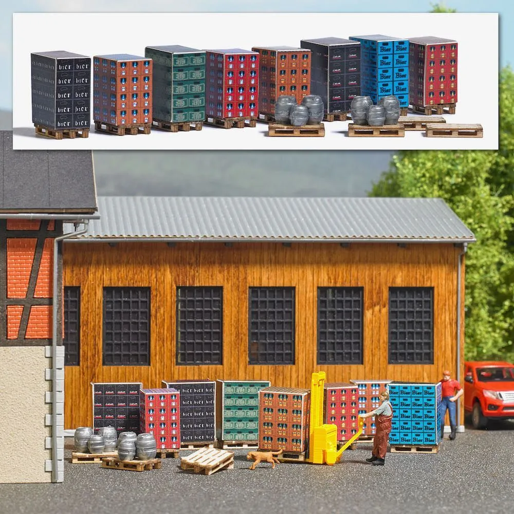 Busch 1814 - Paletten mit Getränkekisten H0 1:87