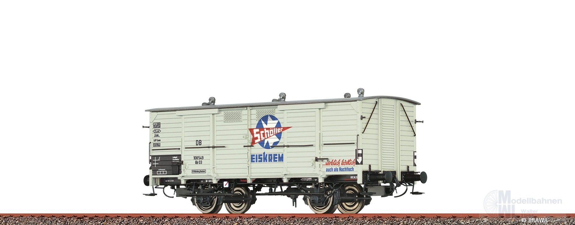 Brawa 50981 - Milchwagen DB Ep.III Schöller Eiskrem Gh03 H0/GL Brawa 50981 - Milchwagen DB Ep.III Schöller Eiskrem Gh03 H0/GL