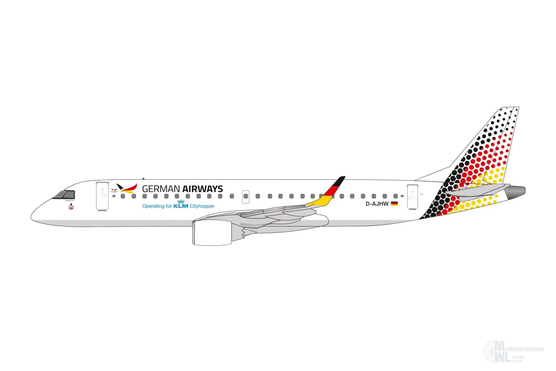 Herpa 614870 - Embraer E190 German Airways 2025 1:100