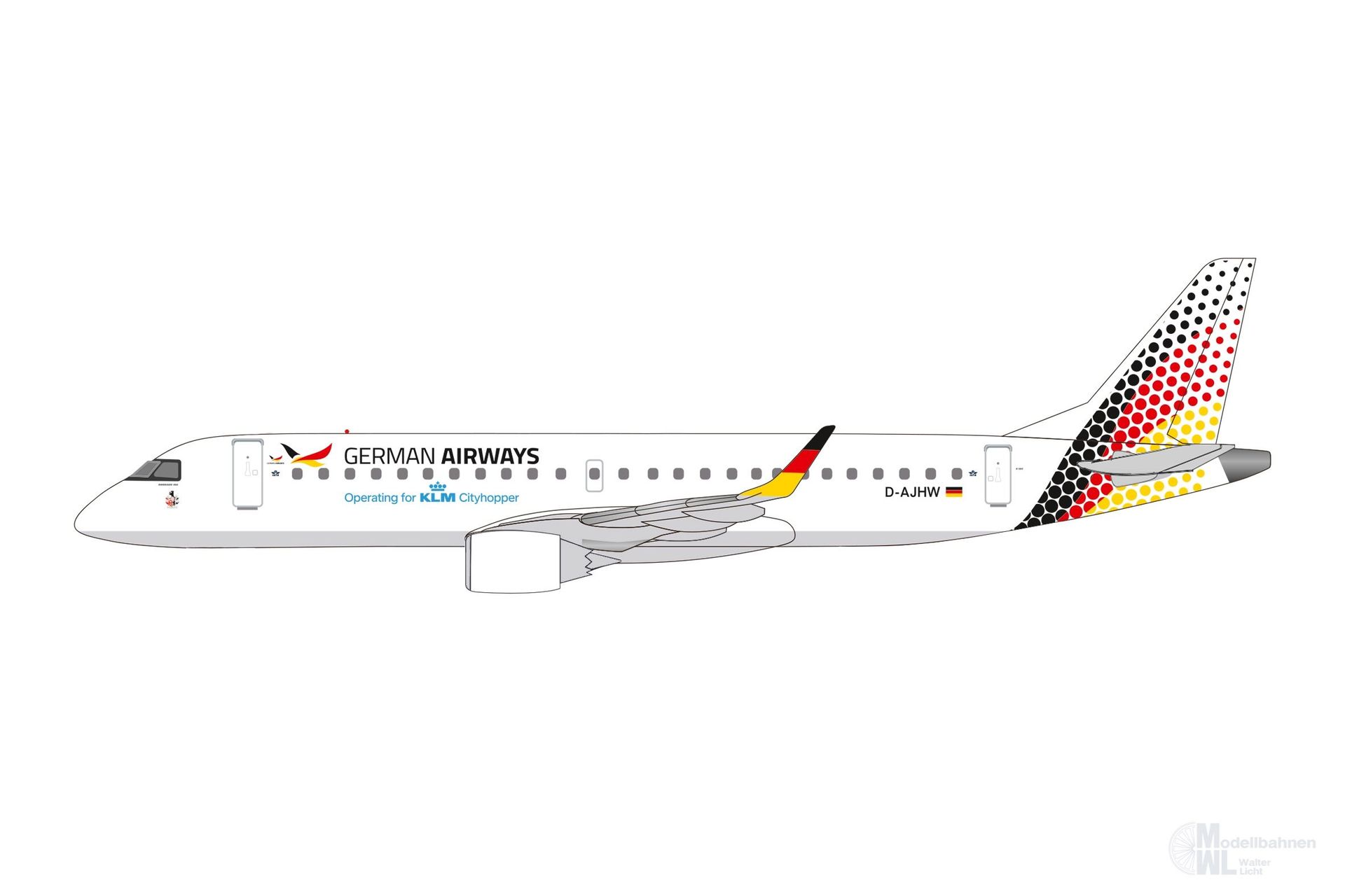 Herpa 614870 - Embraer E190 German Airways 2025 1:100