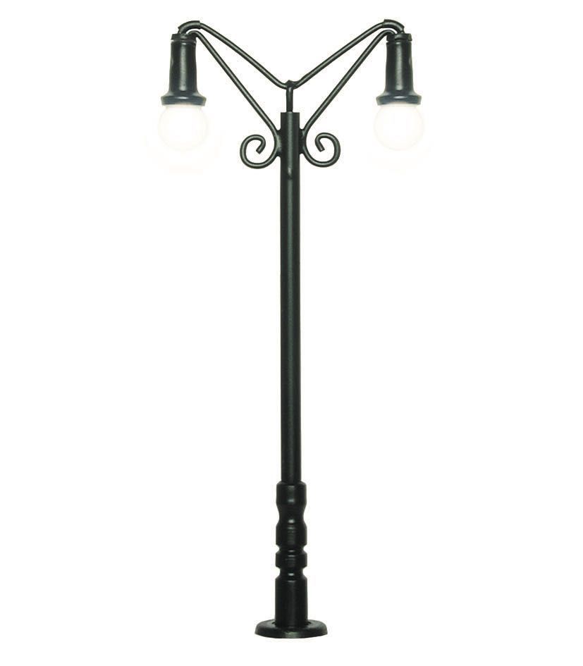Viessmann 6015 - Nostalgische Leuchte, zweiflammig, LED warmweiß H0 1:87
