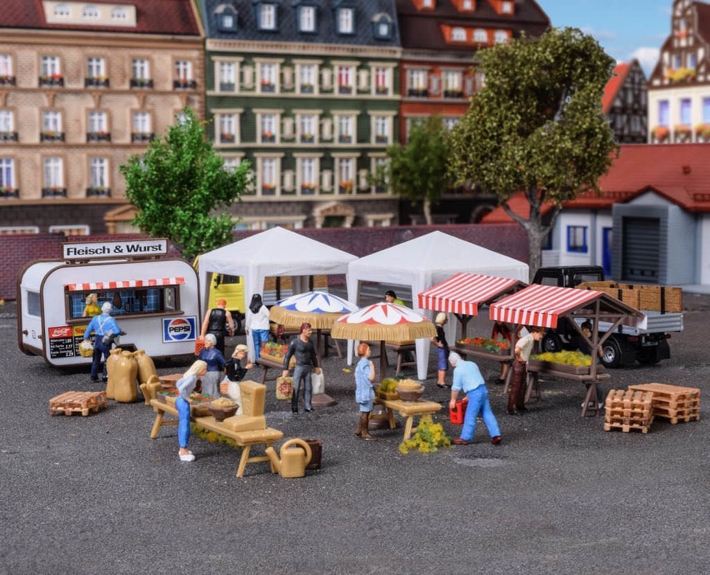 Vollmer 45141 - Deko-Set Wochenmarkt H0 1:87 Vollmer 45141 - Deko-Set Wochenmarkt H0 1:87