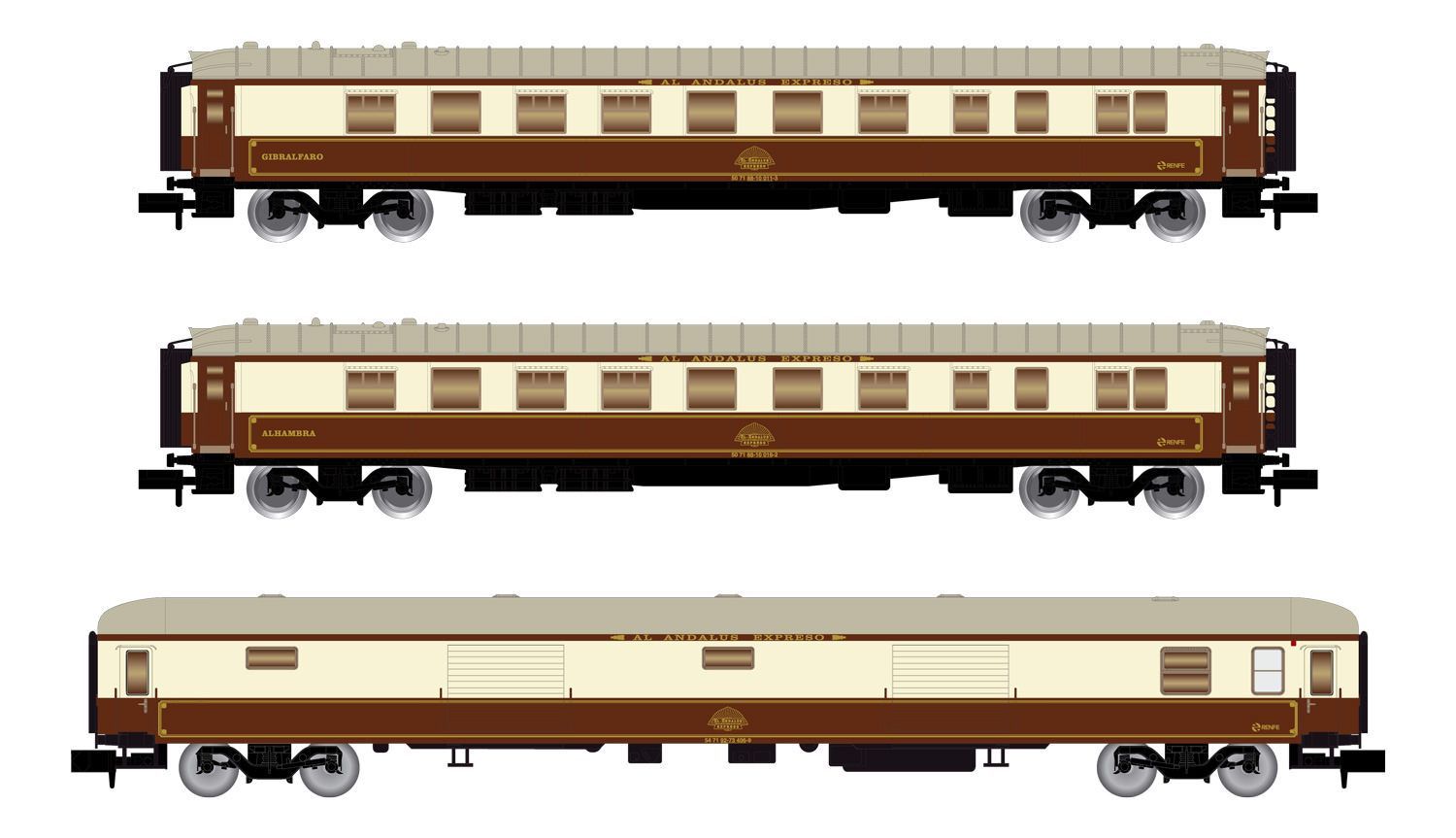 Arnold 4396 - Personenwagen Set RENFE Ep.IV 3.tlg. N 1:160