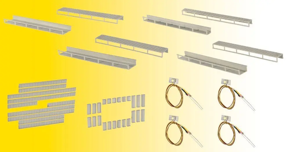 Viessmann 6045 - Startset Etageninnenbeleuchtung 8 Schienen 4 verschiedene Größen 4 LED´s H0 1:87