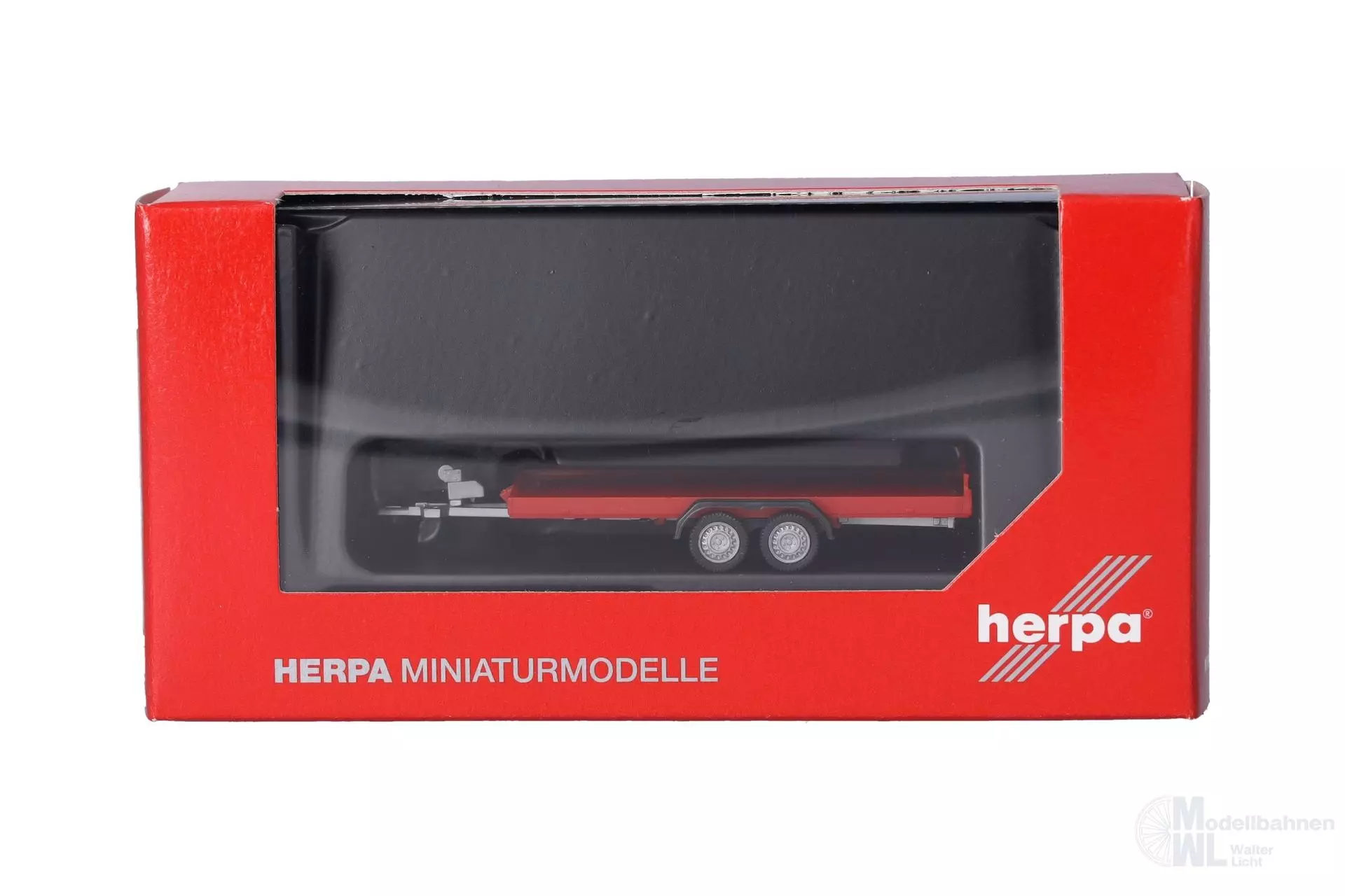 Herpa 052450-004 - PKW-Transportanhänger 2-achs rot H0 1:87