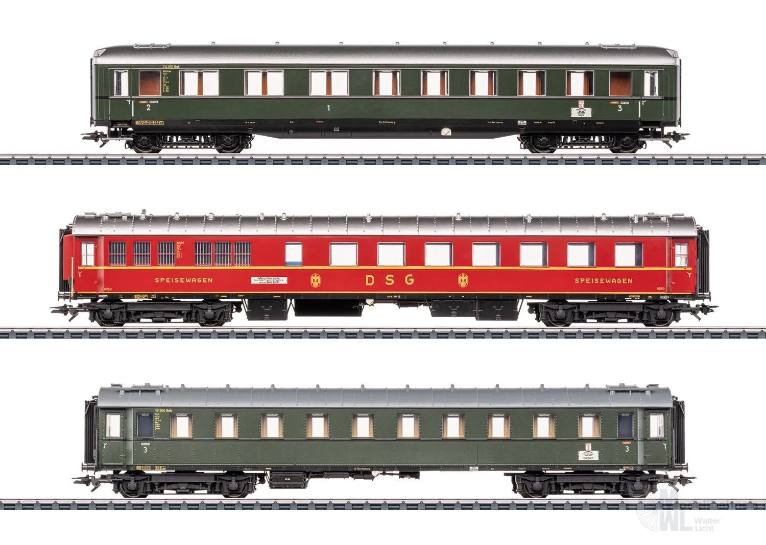 Märklin 42533 - Schnellzugwagen Set DB Ep.III 3.tlg. H0/WS