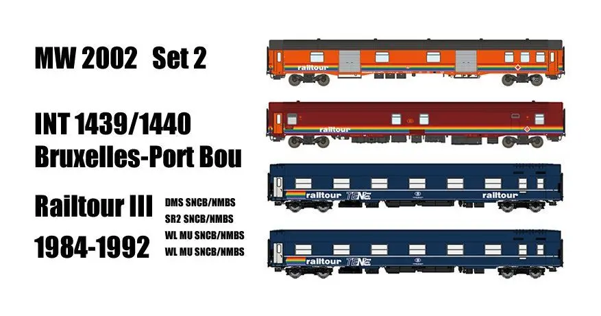 LS Models MW2002 - Personenwagen Set SNCB / Railtour Ep.IV INT 1439/1440 4.tlg. H0/GL